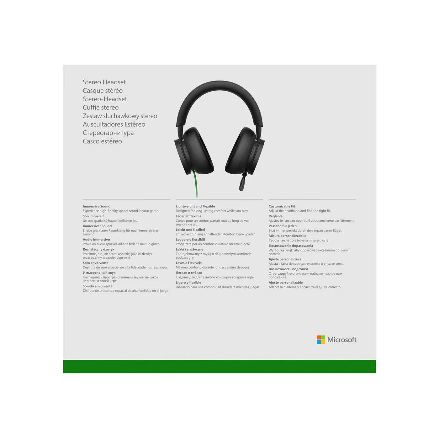 Audífonos de Diadema XBOX Alámbricos Over Ear Xbox One|Series X|S Estéreo Negro